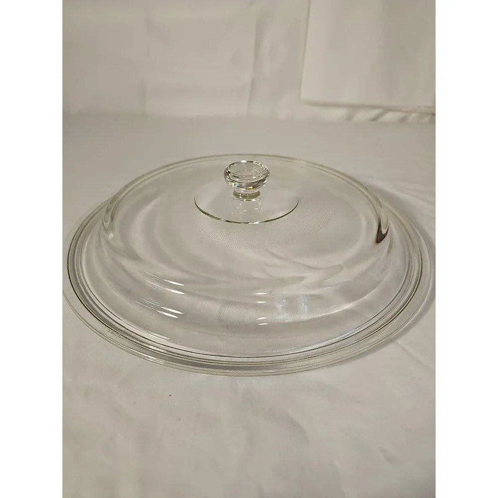 Vintage Clear Glass Lid Large Casserole/Pan Mexico 11.50” Inside 12.25” Outside